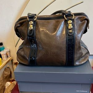 Very nice  Italian Handbag  (Brown with Blue trim)